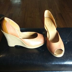 Kork-Ease Peach Sandal Wedges